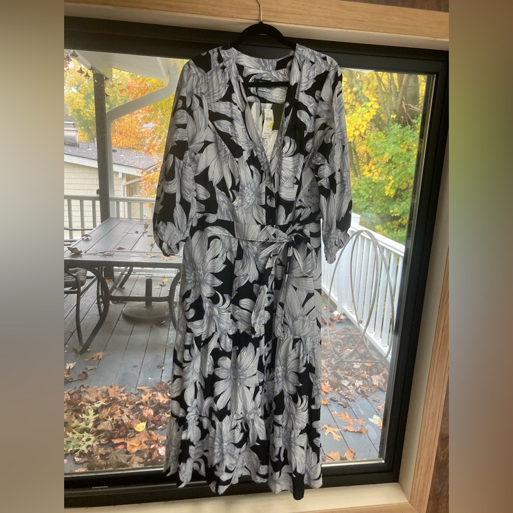 Maeve Floral Print Long Sleeve Dress, 18W